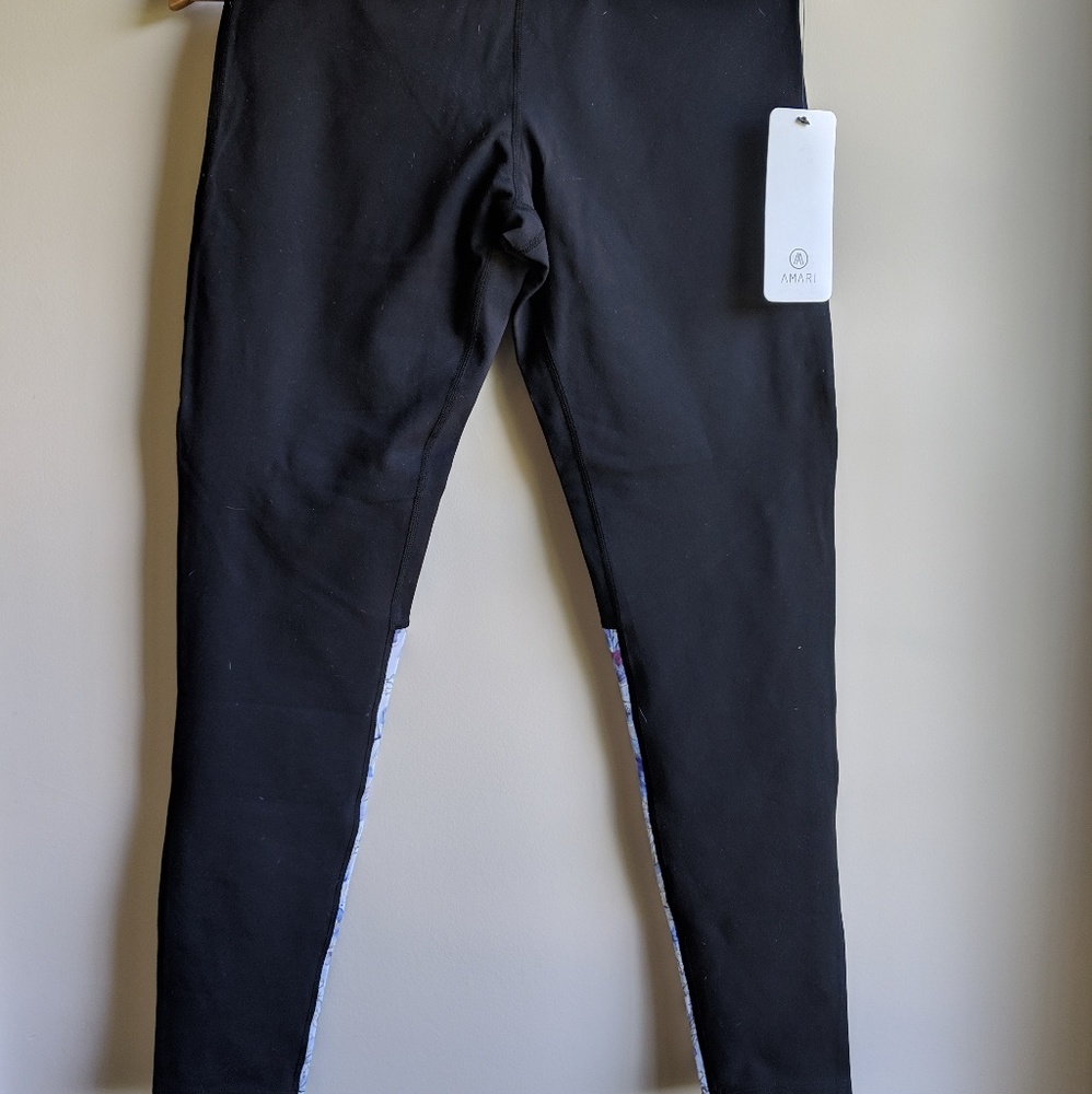 NWT Amari Shanti leggings, black and floral calf